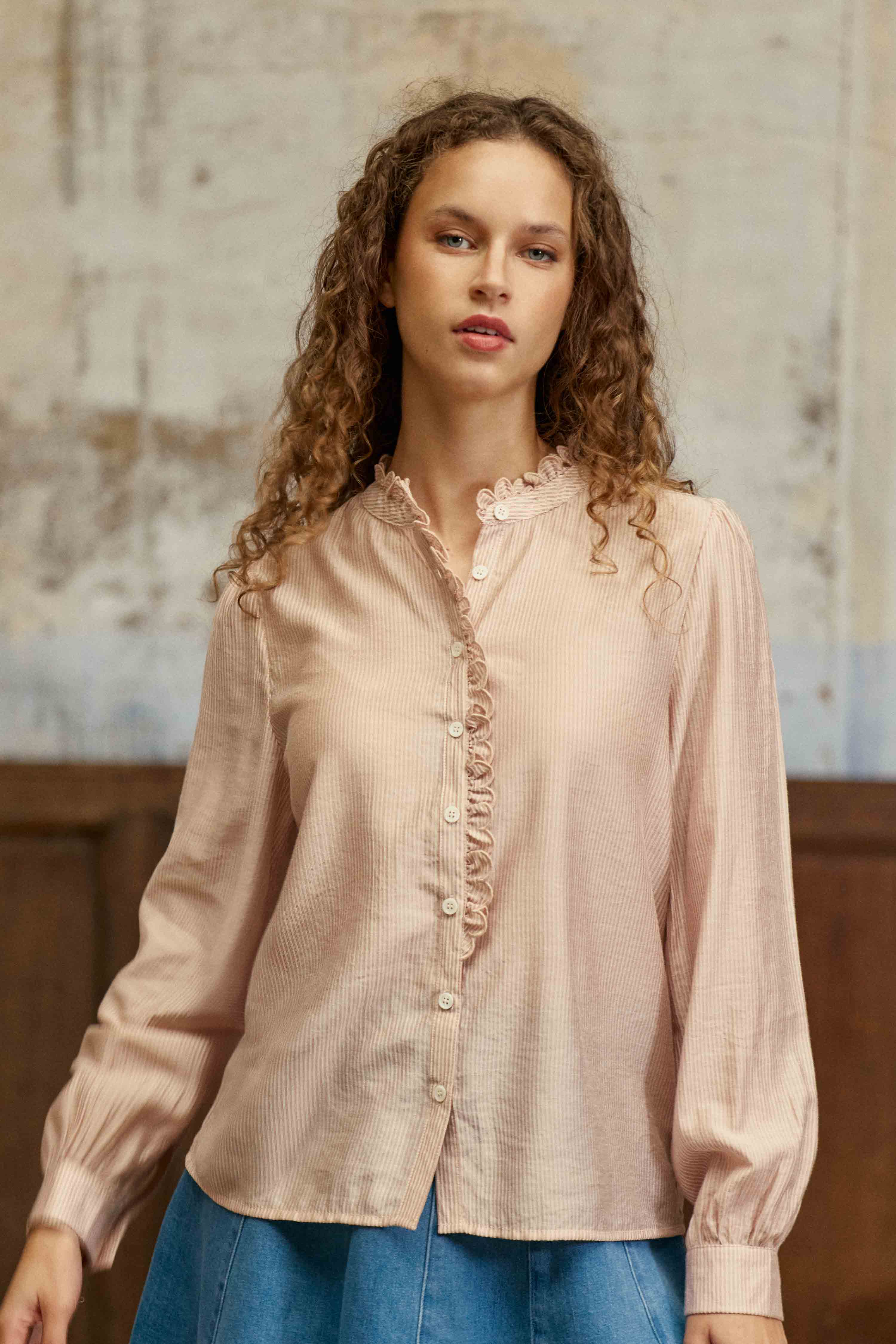 Boya - Blouse col officier à rayures - Image 3