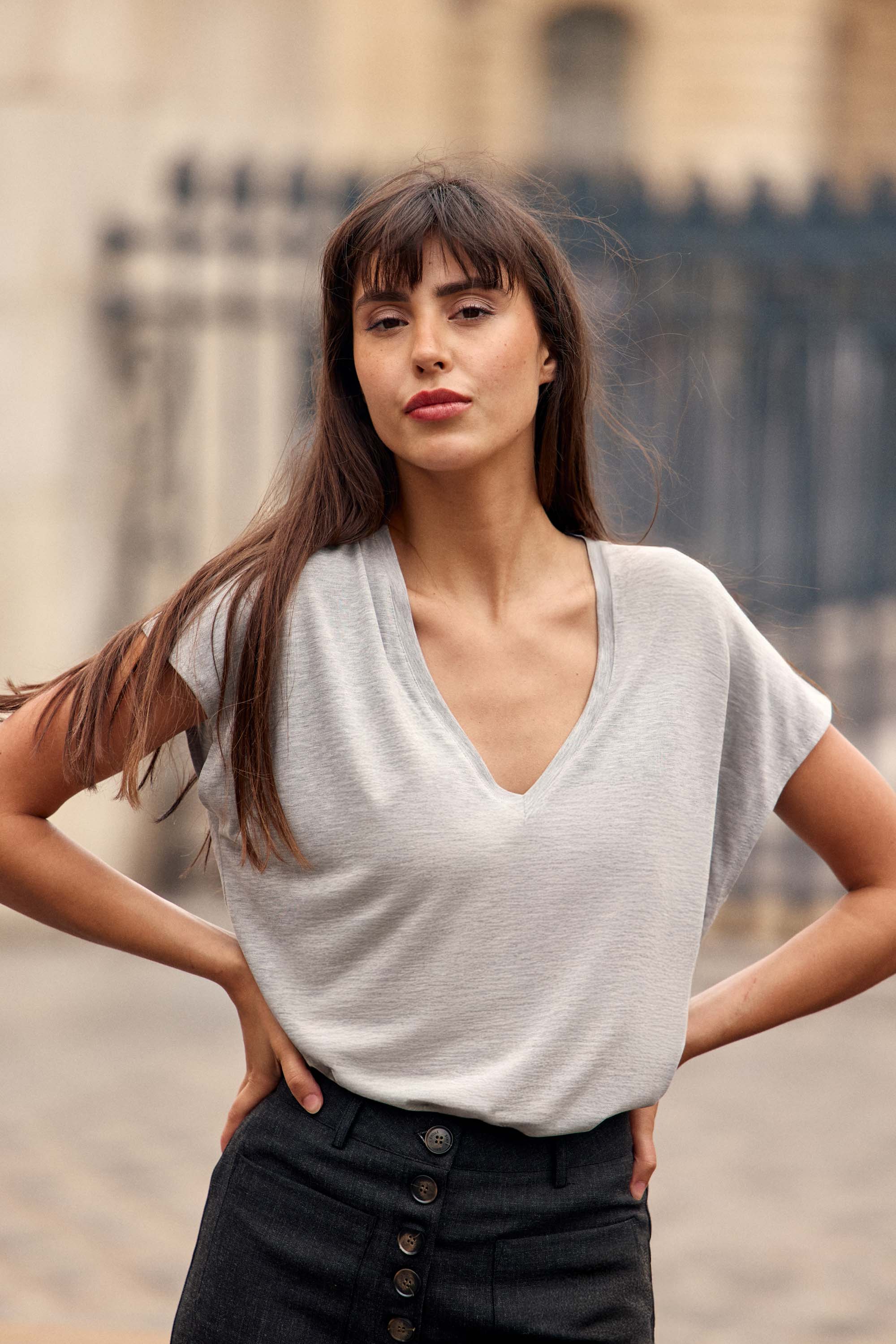 Marcelina - T-shirt col V - Image 2